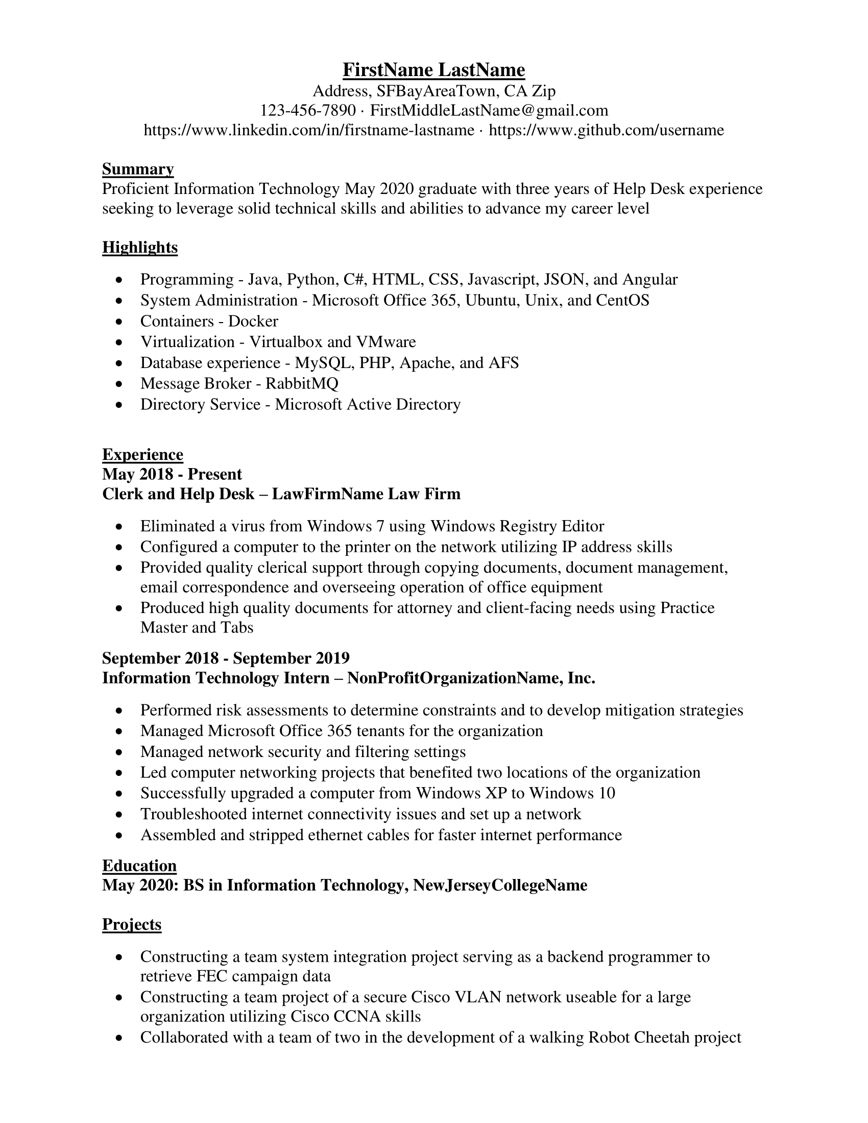 Resume for Entry Level Jobs